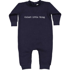 Typeface Violent Little Thing Toddler Hoodie Or Infant Fleece Romper Navy Blue