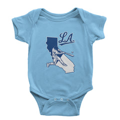 Los Angeles Baseball Batter Up Infant One-Piece Romper Bodysuit Or Toddler T-shirt Light Blue