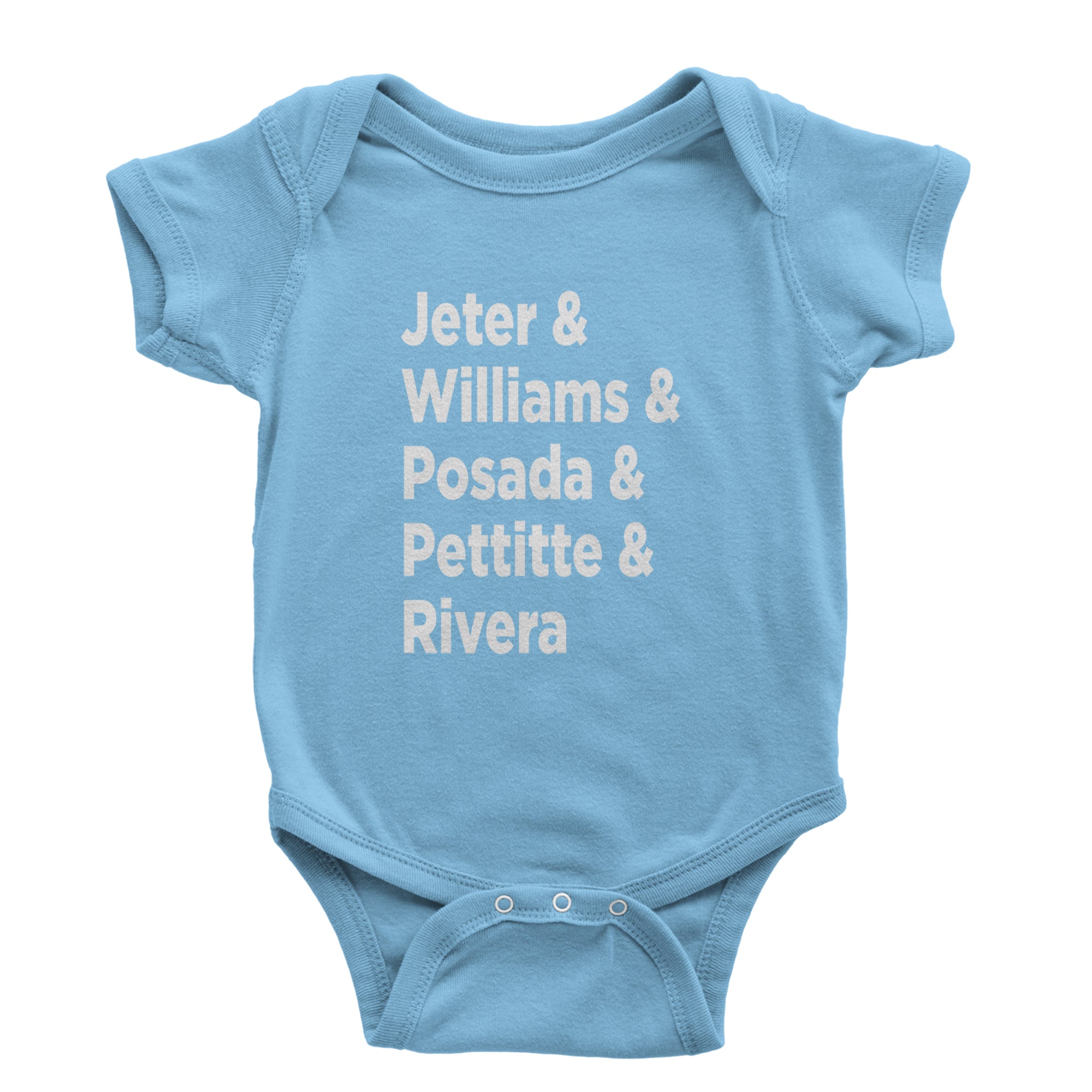 Jeter & Williams & Posada & Pettitte & Rivera Infant One-Piece Romper Bodysuit Or Toddler T-shirt Light Blue
