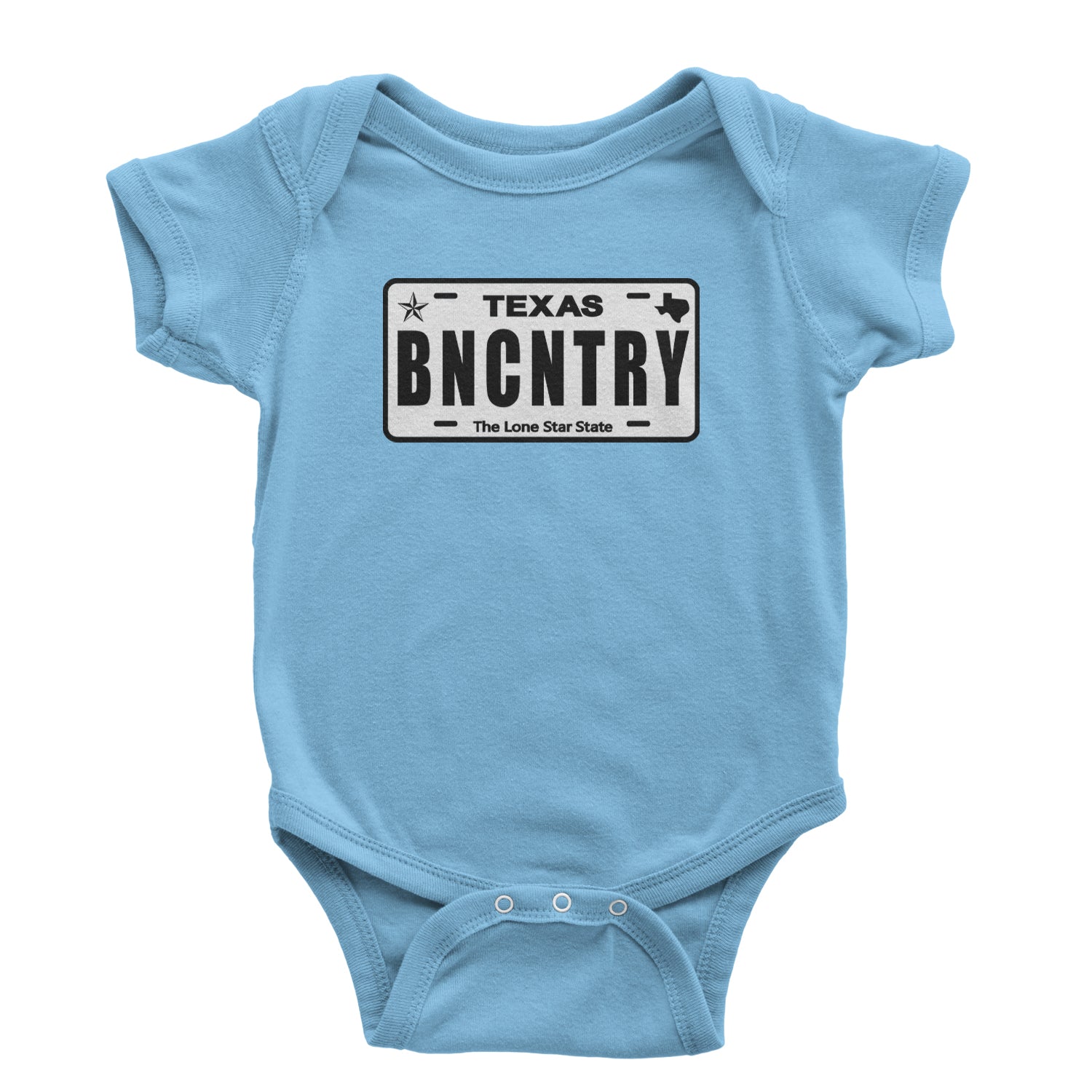 Texas License Plate BNCNTRY Infant One-Piece Romper Bodysuit Or Toddler T-shirt Light Blue