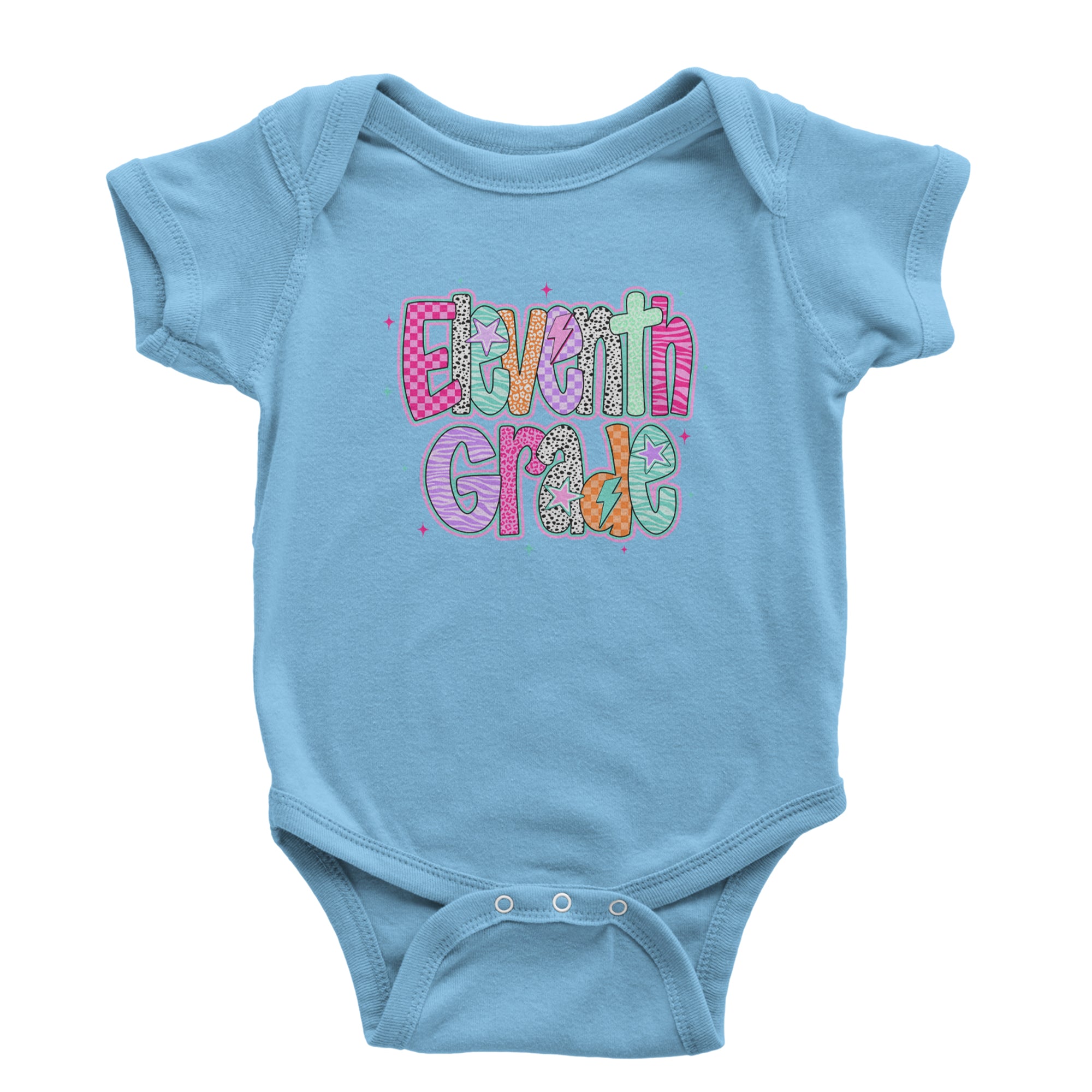 Eleventh Grade Extra Colorful Back to School Infant One-Piece Romper Bodysuit Or Toddler T-shirt Light Blue