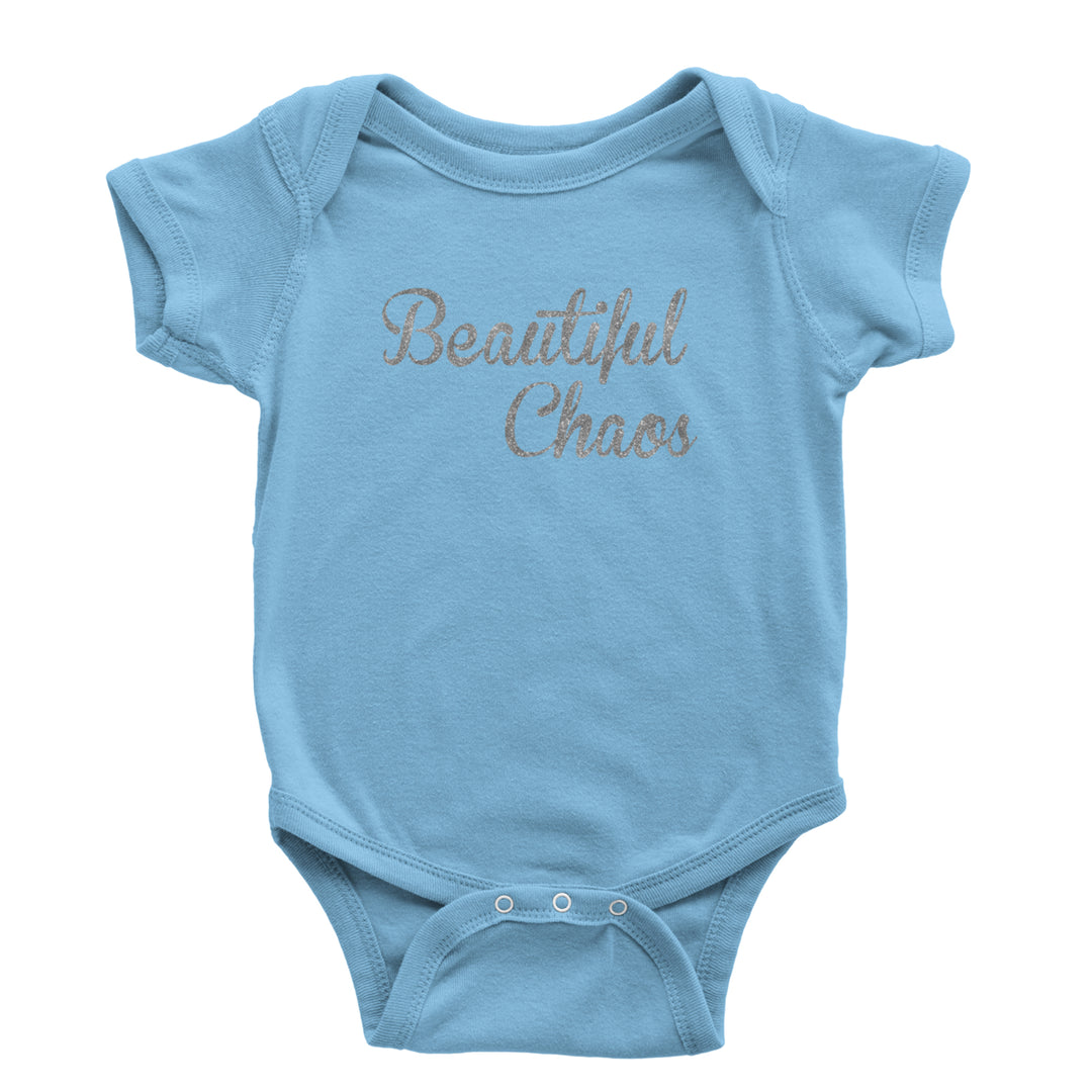 Beautiful Chaos Glitter Music Festival Infant One-Piece Romper Bodysuit Or Toddler T-shirt Light Blue