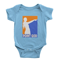 Point God Cunningham Basketball Pointing Meme  Infant One-Piece Romper Bodysuit Or Toddler T-shirt Light Blue
