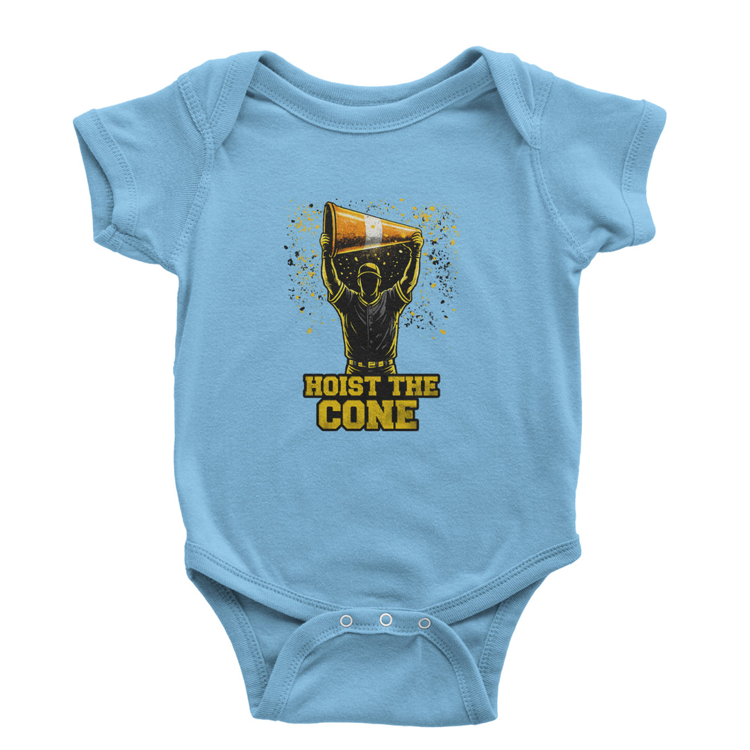 Hoist The Cone Pittsburgh Pride Infant One-Piece Romper Bodysuit Or Toddler T-shirt Light Blue