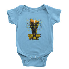 Hoist The Cone Pittsburgh Pride Infant One-Piece Romper Bodysuit Or Toddler T-shirt Light Blue