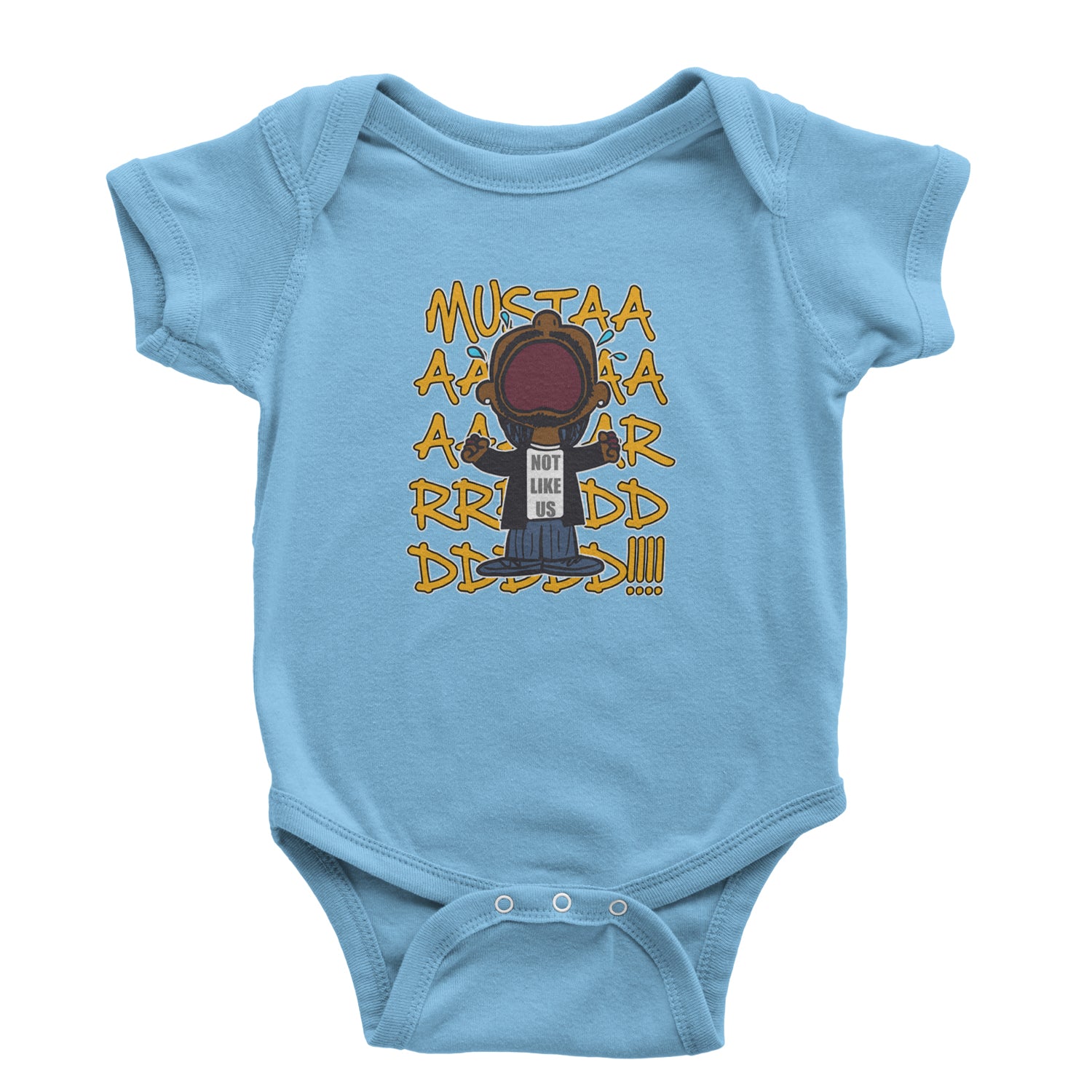 MUSTARD! Not Like Us Tv Off Infant One-Piece Romper Bodysuit Or Toddler T-shirt Light Blue