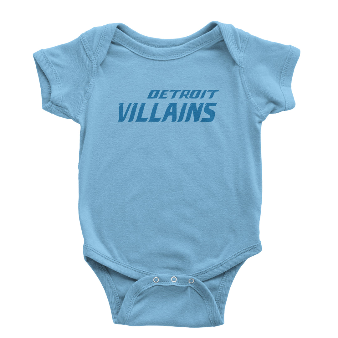Detroit Villains Grit Football Infant One-Piece Romper Bodysuit Or Toddler T-shirt Light Blue