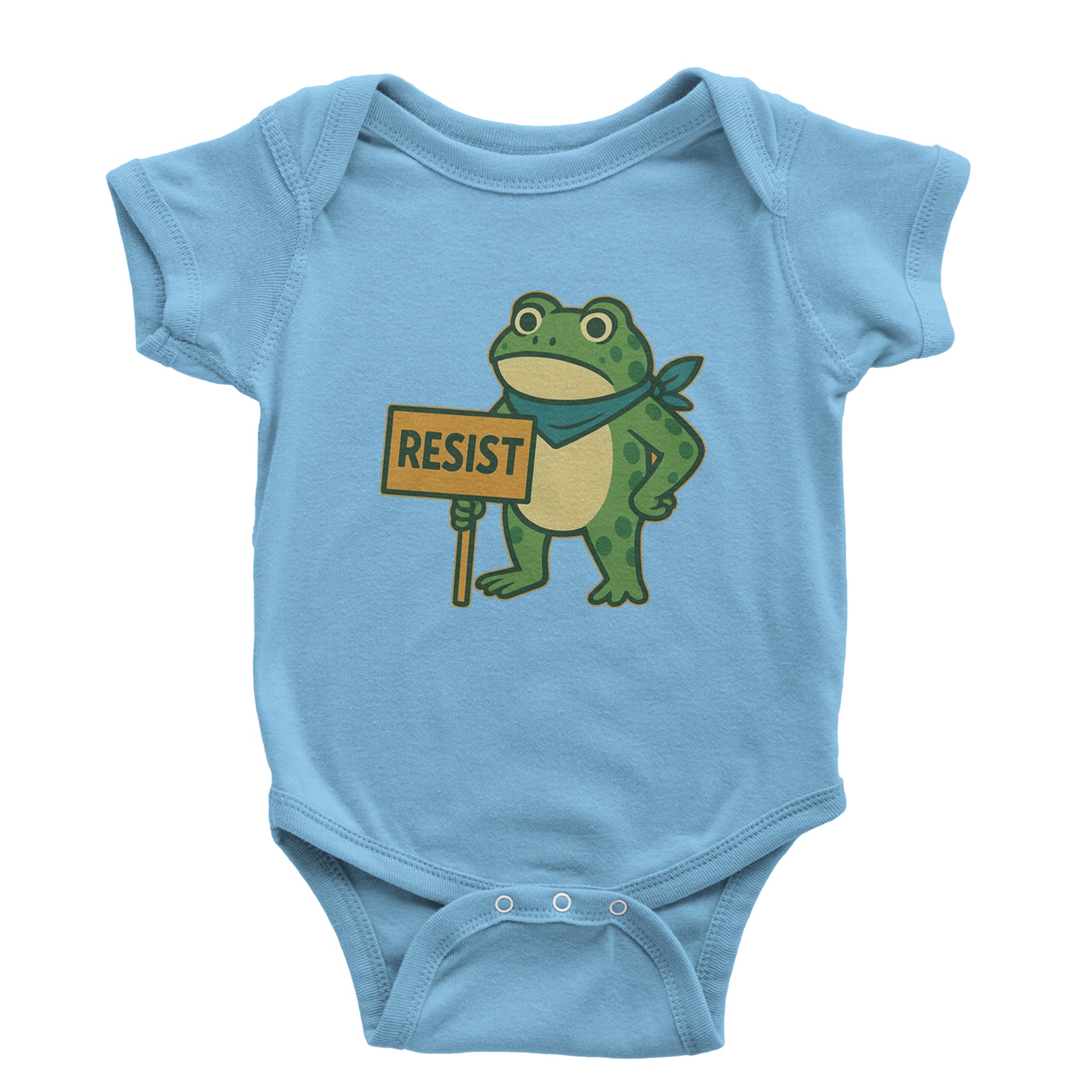 Sign Resist Meme Frog Protest Infant One-Piece Romper Bodysuit Or Toddler T-shirt Light Blue