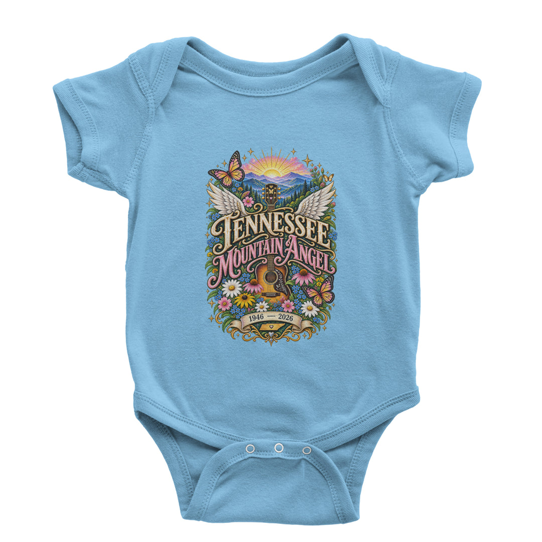 Tennessee Mountain Angel Wings Dolly Infant One-Piece Romper Bodysuit Or Toddler T-shirt Light Blue