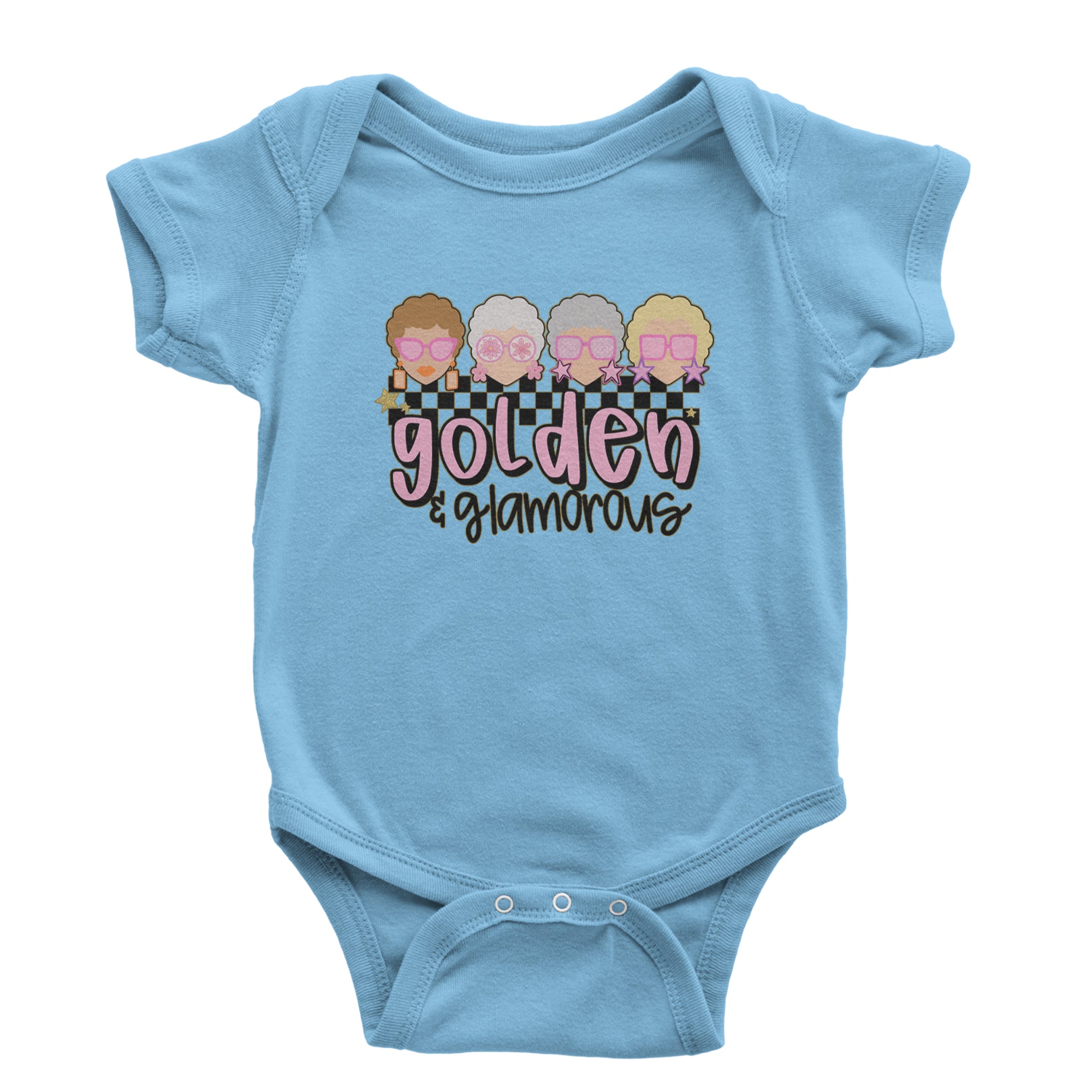 Golden And Glamorous Golden Girls Infant One-Piece Romper Bodysuit Or Toddler T-shirt Light Blue