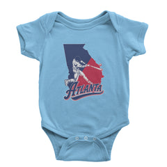 Atlanta Georgia Batter Up Infant One-Piece Romper Bodysuit Or Toddler T-shirt Light Blue