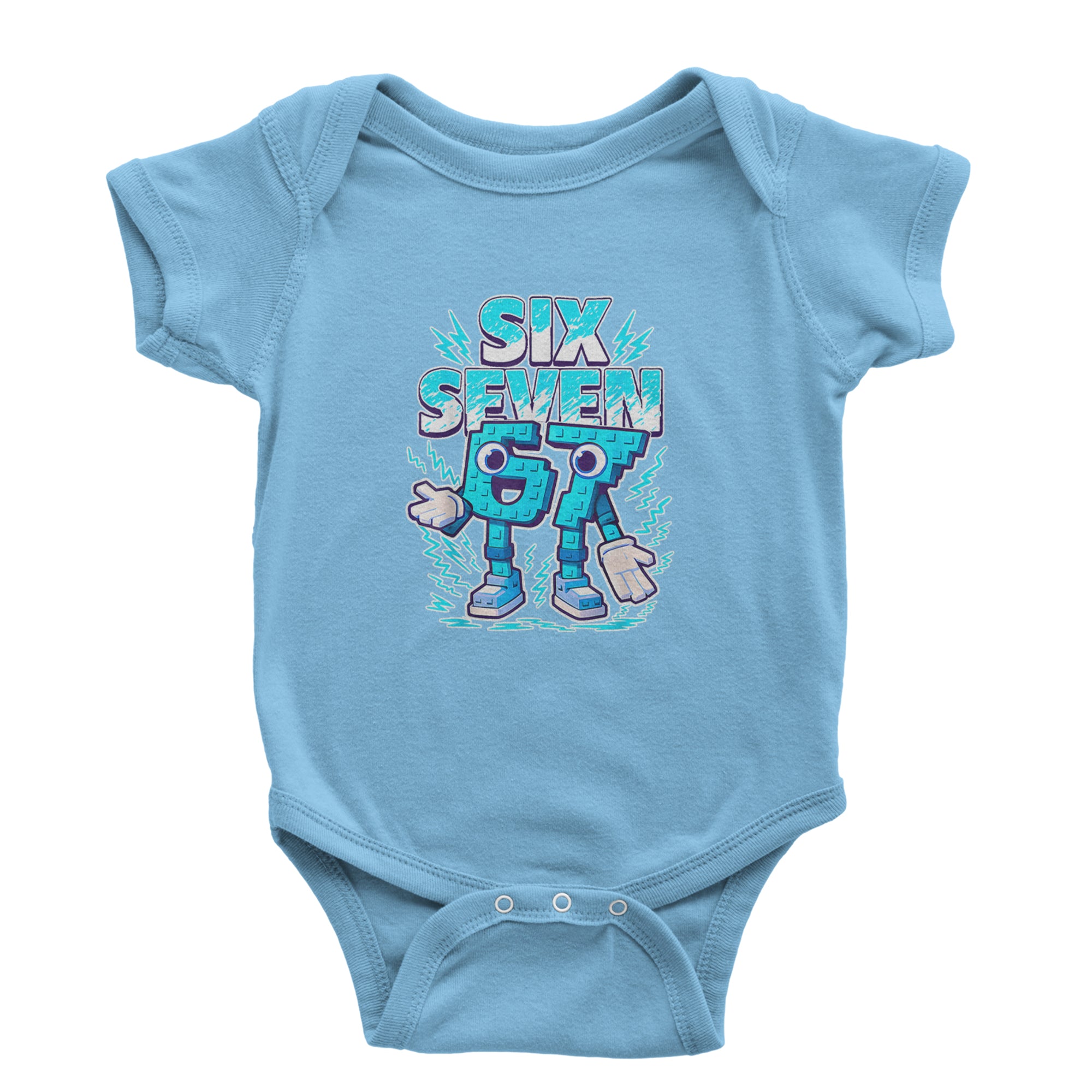 67 Brainrot Meme Slang Infant One-Piece Romper Bodysuit Or Toddler T-shirt Light Blue