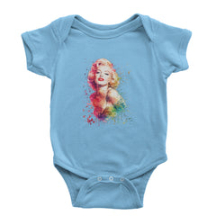 Mrs. Monroe Watercolors Bombshell Infant One-Piece Romper Bodysuit Or Toddler T-shirt Light Blue