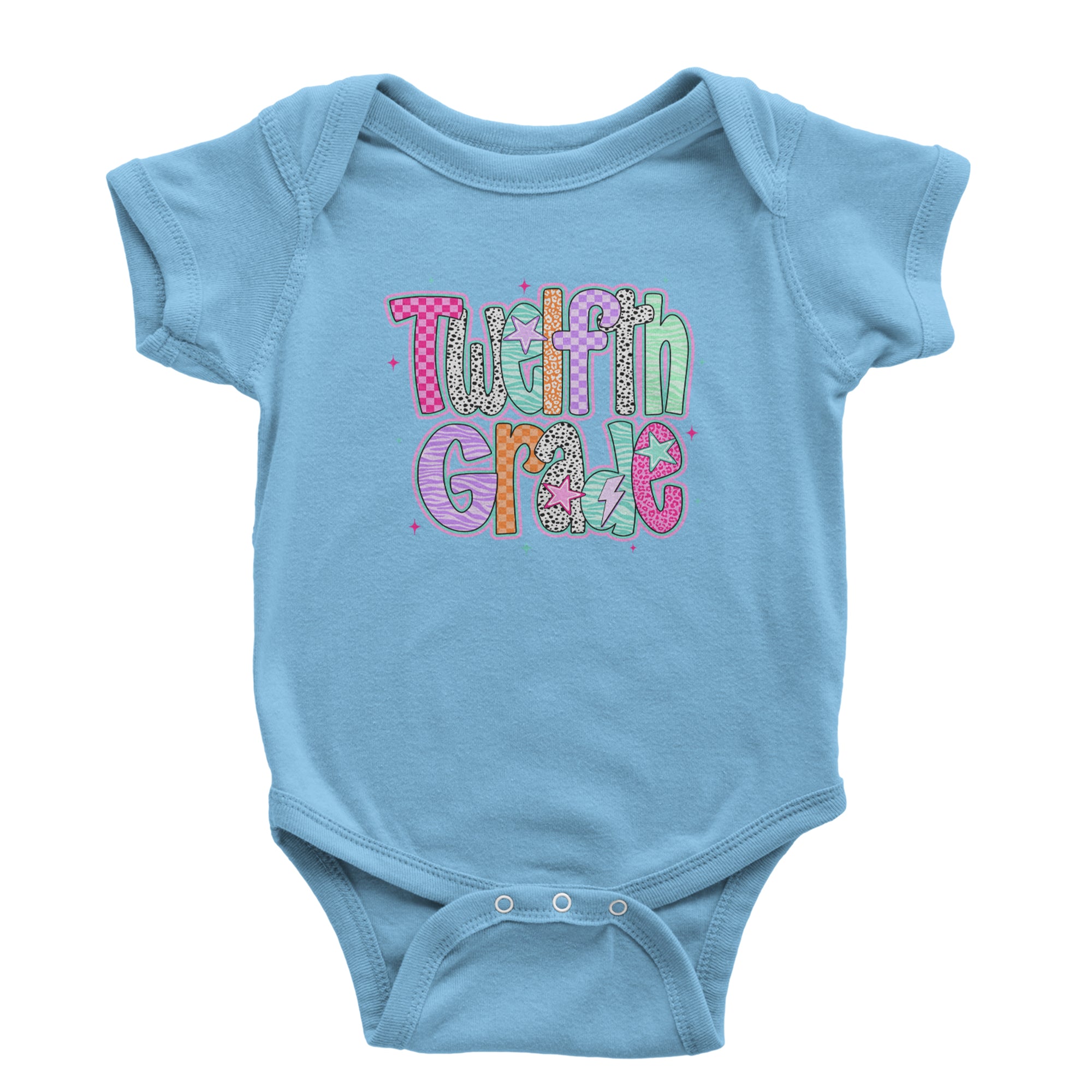 Senior Year Colorful Back to School Infant One-Piece Romper Bodysuit Or Toddler T-shirt Light Blue