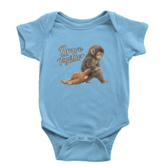 Punch Brave Together Stuffed Animal Infant One-Piece Romper Bodysuit Or Toddler T-shirt Light Blue