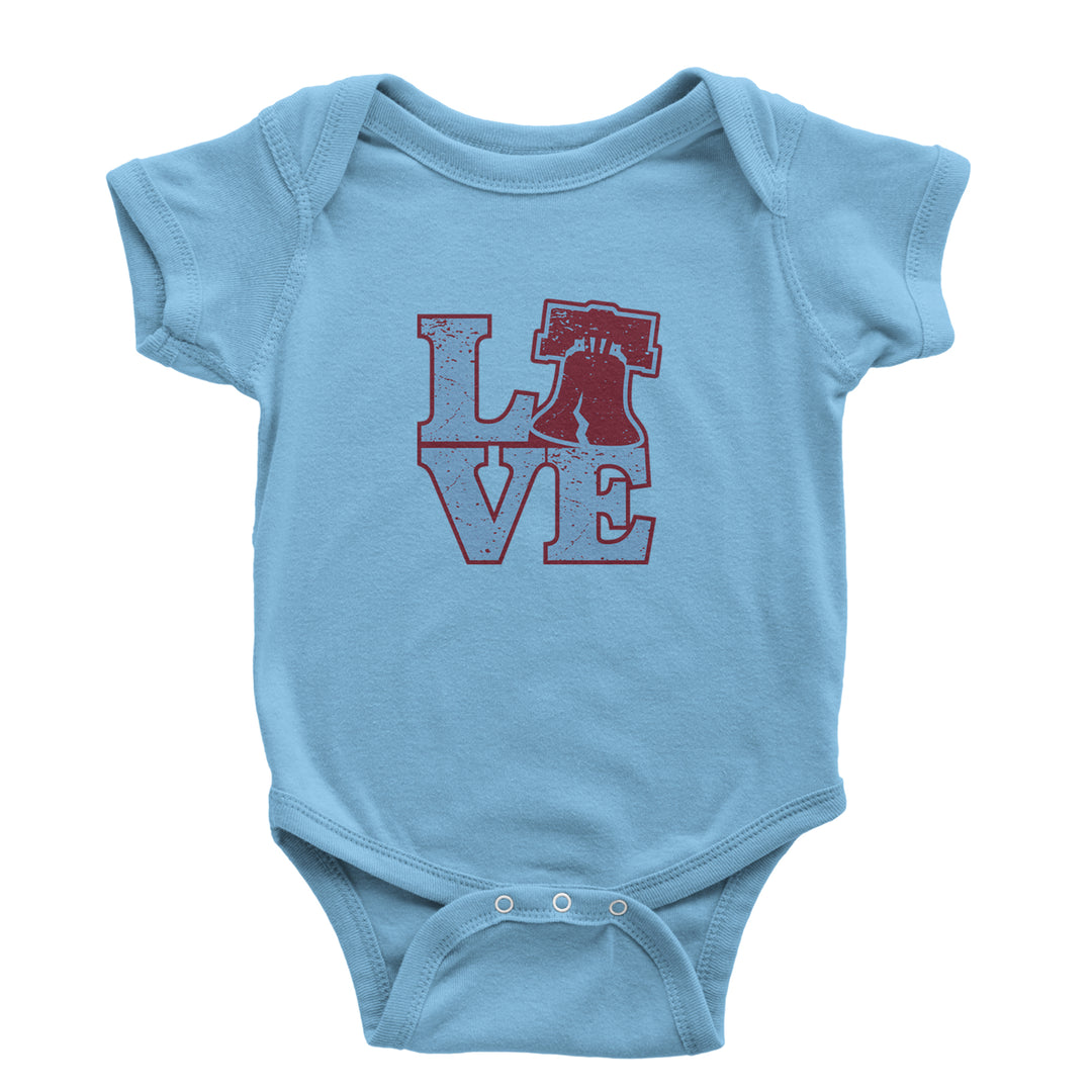 Love Philly Liberty Bell Infant One-Piece Romper Bodysuit Or Toddler T-shirt Light Blue