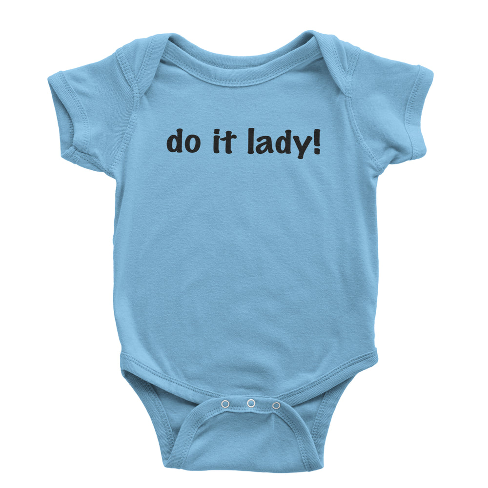 Do It Lady Viral Meme graphic on Onesie and Toddler T-Shirt in Light Blue