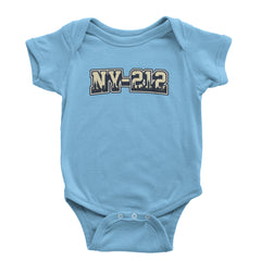 New York City 212 Area Code Skyline  Infant One-Piece Romper Bodysuit Or Toddler T-shirt Light Blue