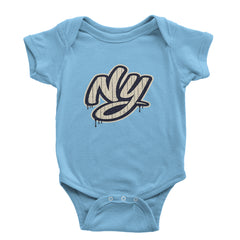 NYC New York City Grunge Street Infant One-Piece Romper Bodysuit Or Toddler T-shirt Light Blue