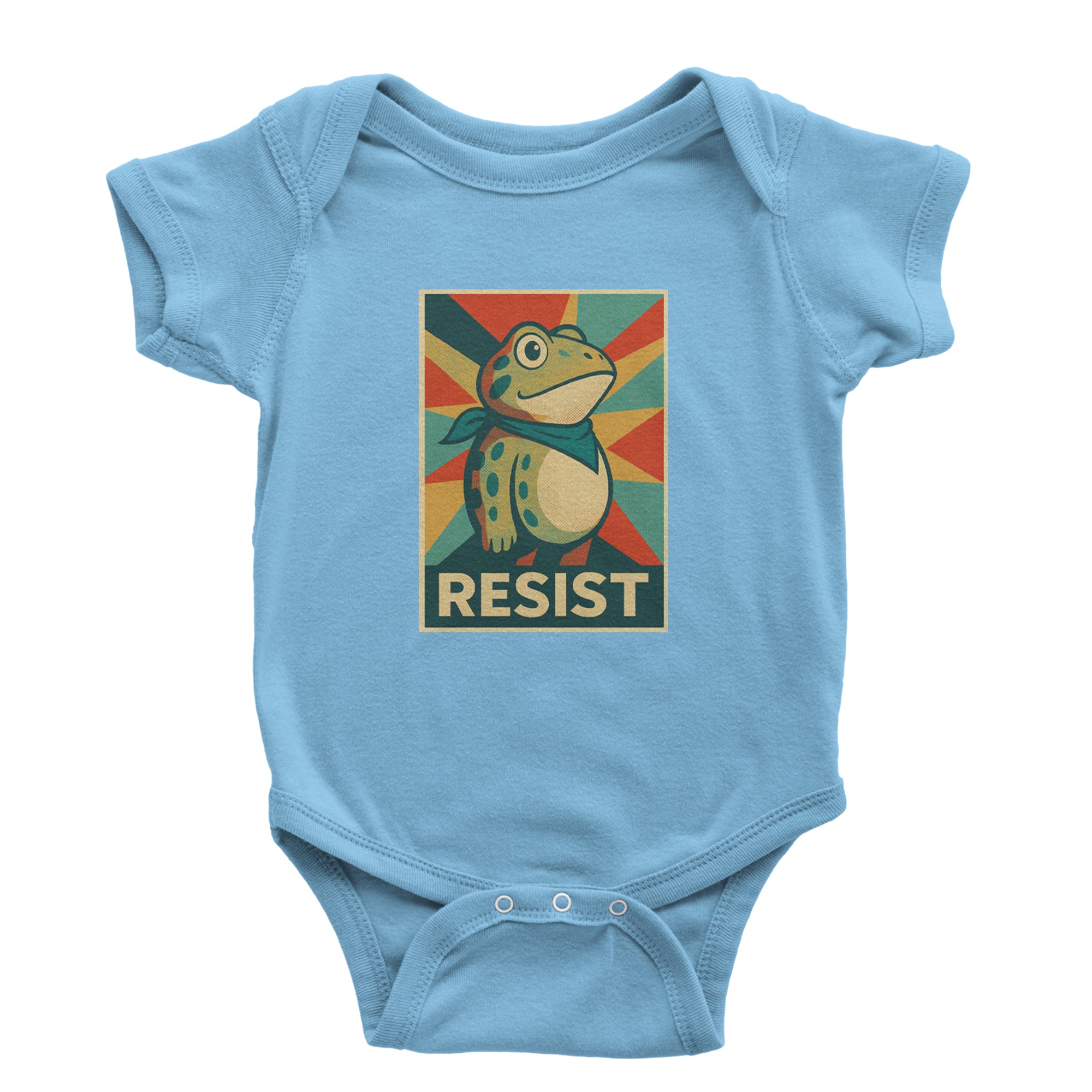 Resist Portland Protest Frog Infant One-Piece Romper Bodysuit Or Toddler T-shirt Light Blue