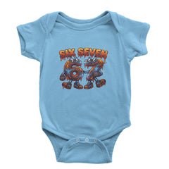 67 Lava Lightning Six Seven Meme Infant One-Piece Romper Bodysuit Or Toddler T-shirt Light Blue
