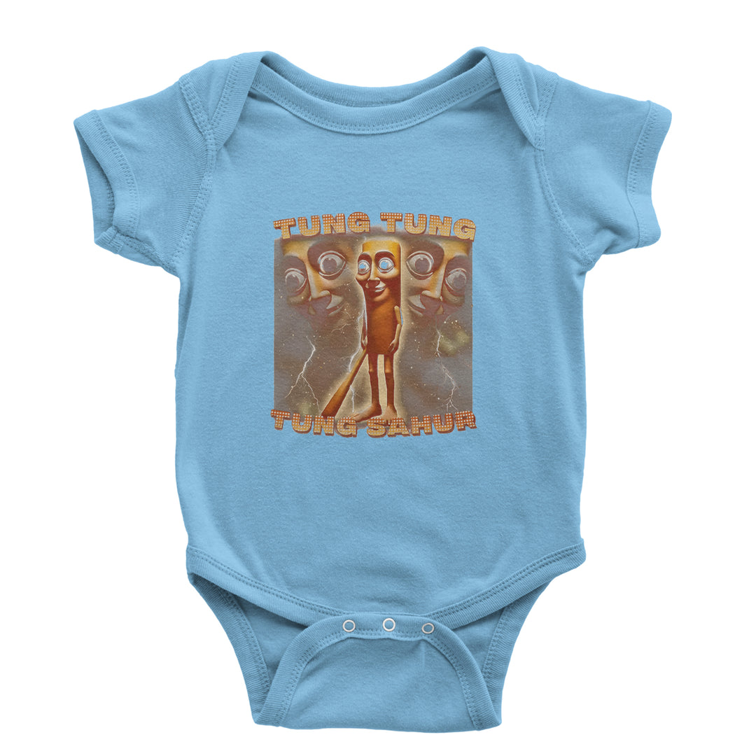 Tung Tung Tung Sahur Enforcer Infant One-Piece Romper Bodysuit Or Toddler T-shirt Light Blue