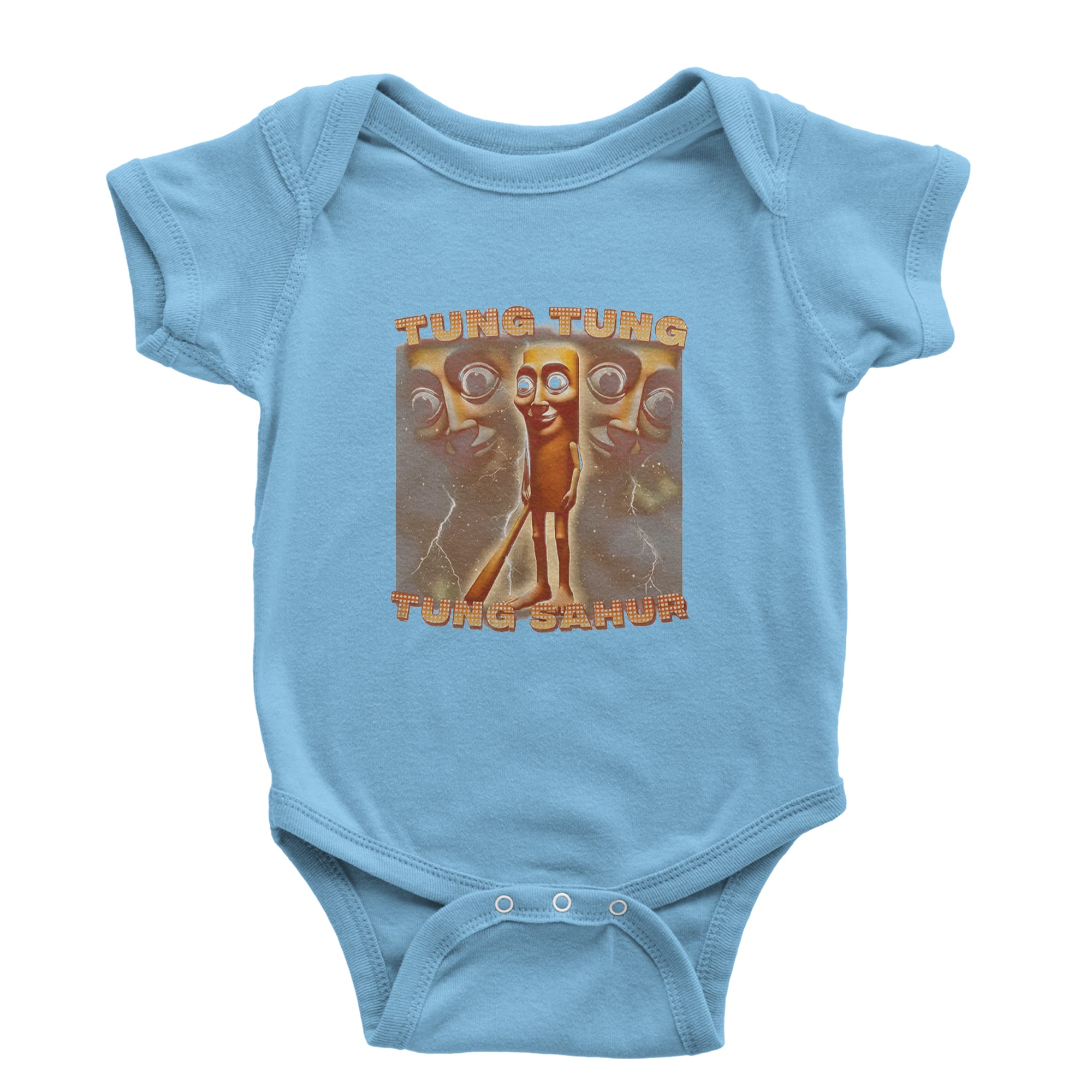 Tung Tung Tung Sahur Enforcer Infant One-Piece Romper Bodysuit Or Toddler T-shirt Light Blue