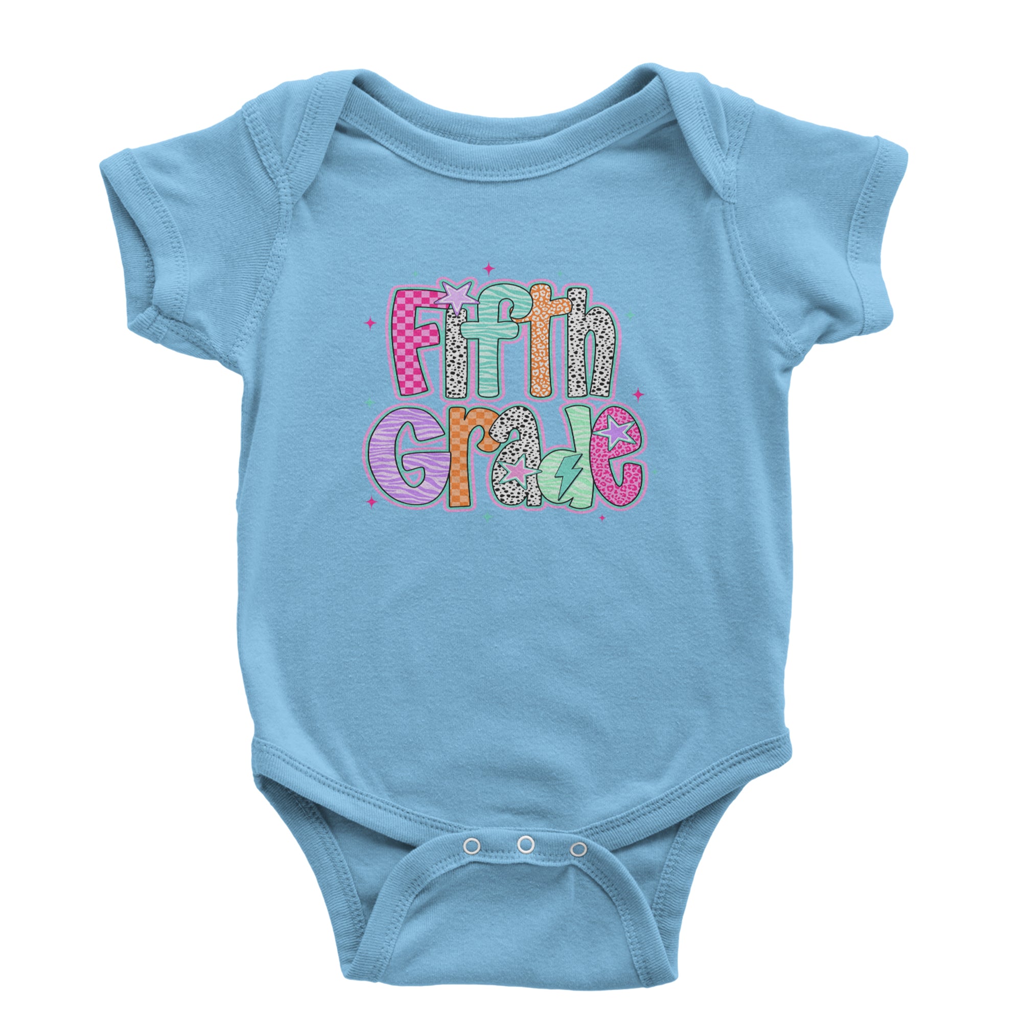 Fifth Grade Fly Colorful Back to School Infant One-Piece Romper Bodysuit Or Toddler T-shirt Light Blue