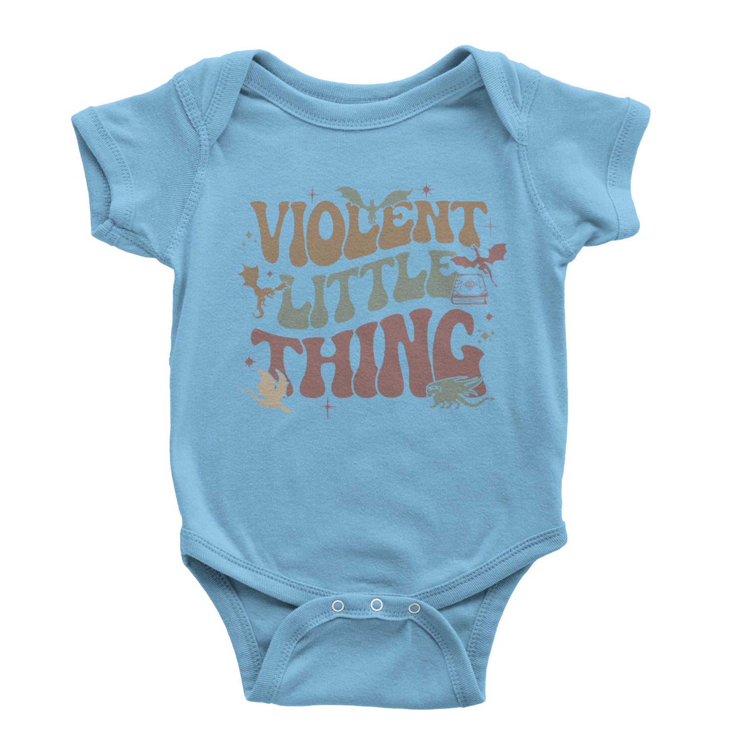 Violent Little Thing Dragon Infant One-Piece Romper Bodysuit Or Toddler T-shirt Light Blue