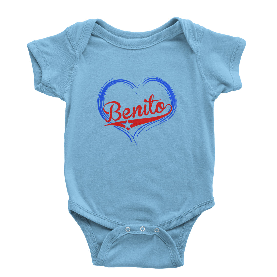 Benito Heart Puerto Rico Infant One-Piece Romper Bodysuit or Toddler T-shirt Light Blue