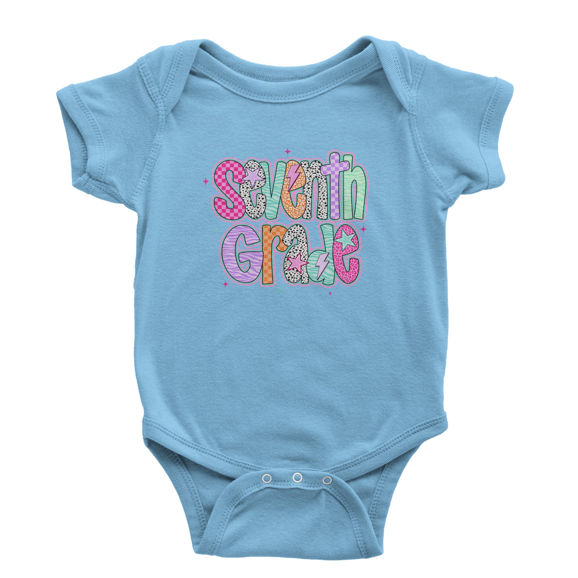 Seventh Grade Swagger Colorful Back to School Infant One-Piece Romper Bodysuit Or Toddler T-shirt Light Blue