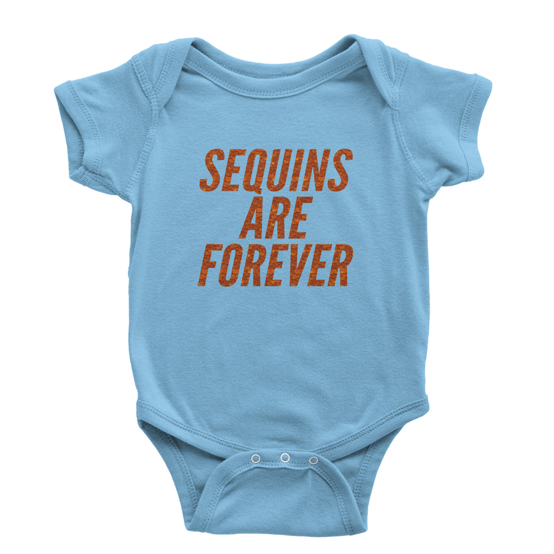 Sequins Are Forever Retro Glam Infant One-Piece Romper Bodysuit Or Toddler T-shirt Light Blue