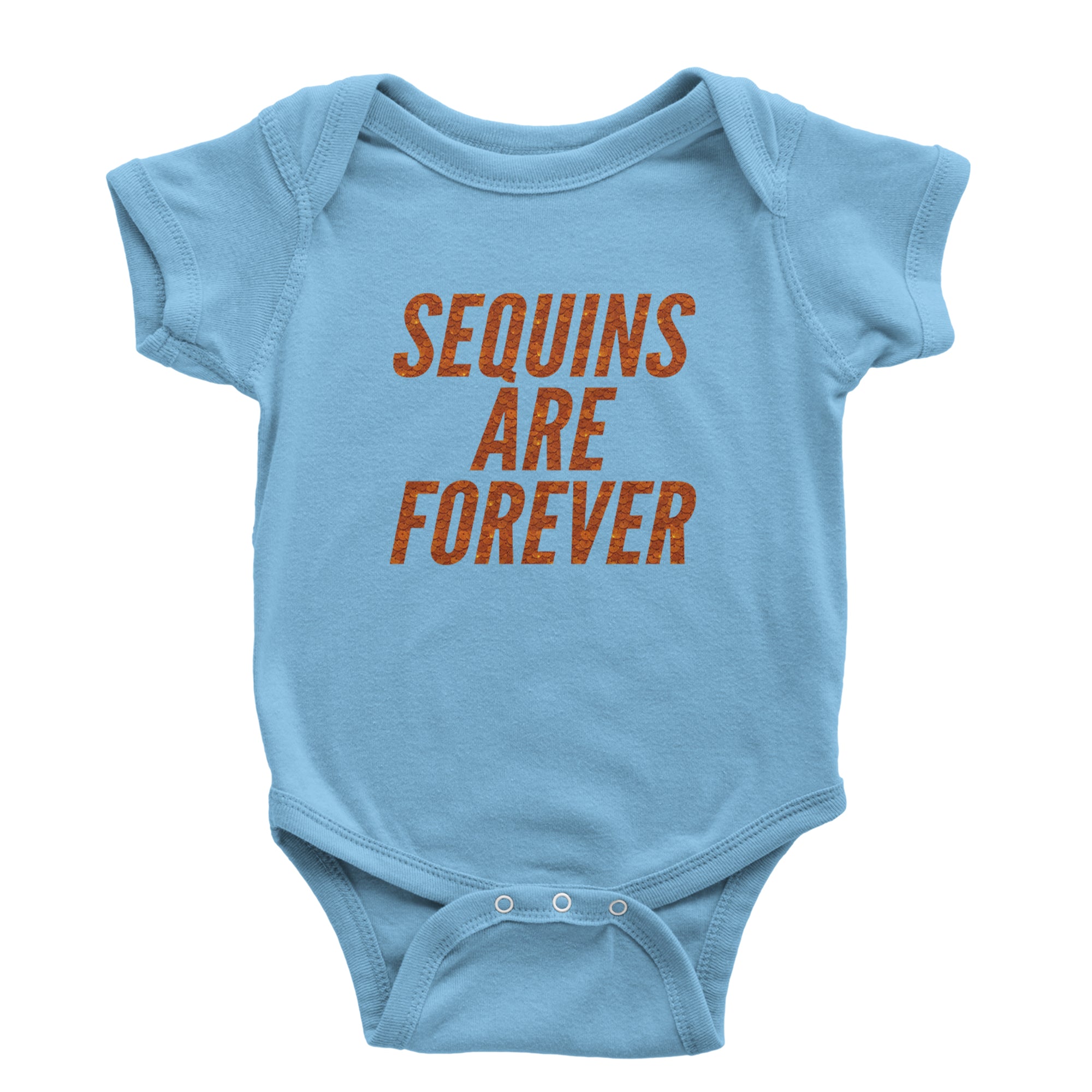 Sequins Are Forever Retro Glam Infant One-Piece Romper Bodysuit Or Toddler T-shirt Light Blue