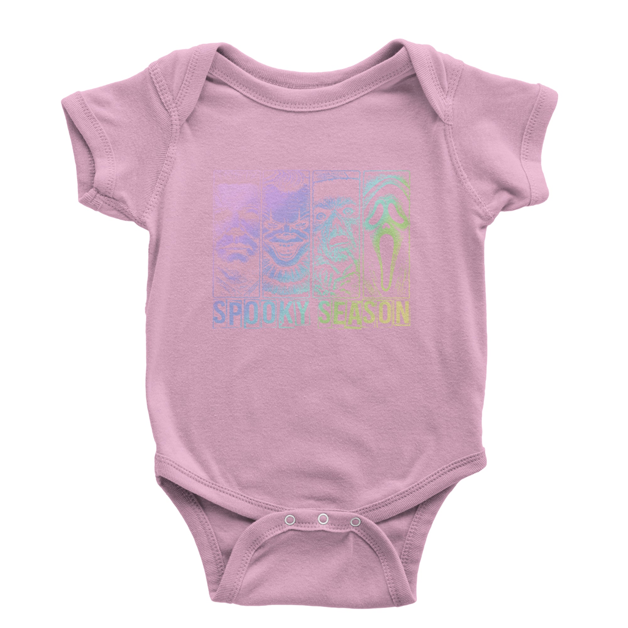 Spooky Season Horror Icons Halloween Infant One-Piece Romper Bodysuit Or Toddler T-shirt Light Pink