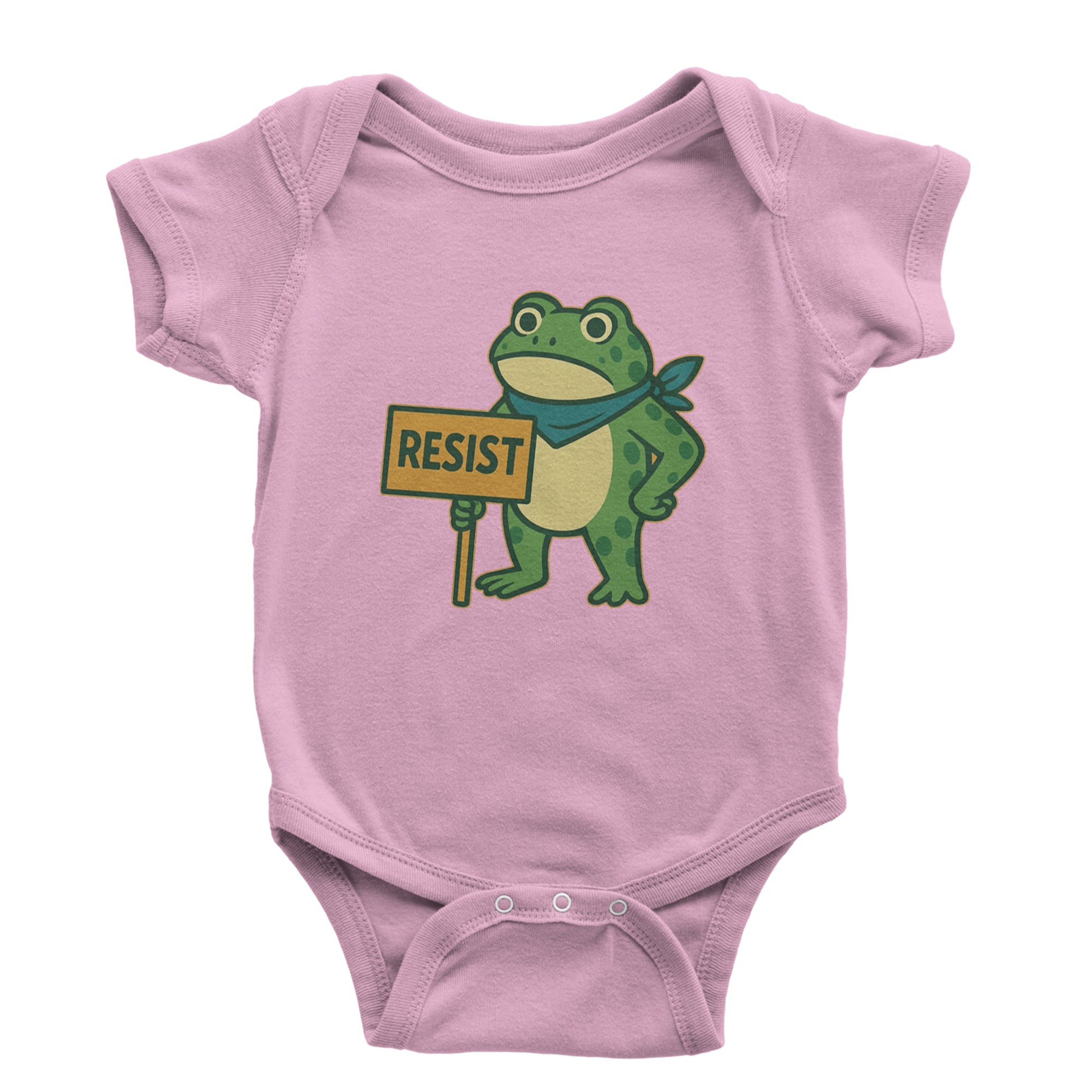 Sign Resist Meme Frog Protest Infant One-Piece Romper Bodysuit Or Toddler T-shirt Light Pink