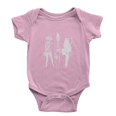 Vintage Spooky Squad Pinup Halloween Design Infant One-Piece Romper Bodysuit Or Toddler T-shirt Light Pink