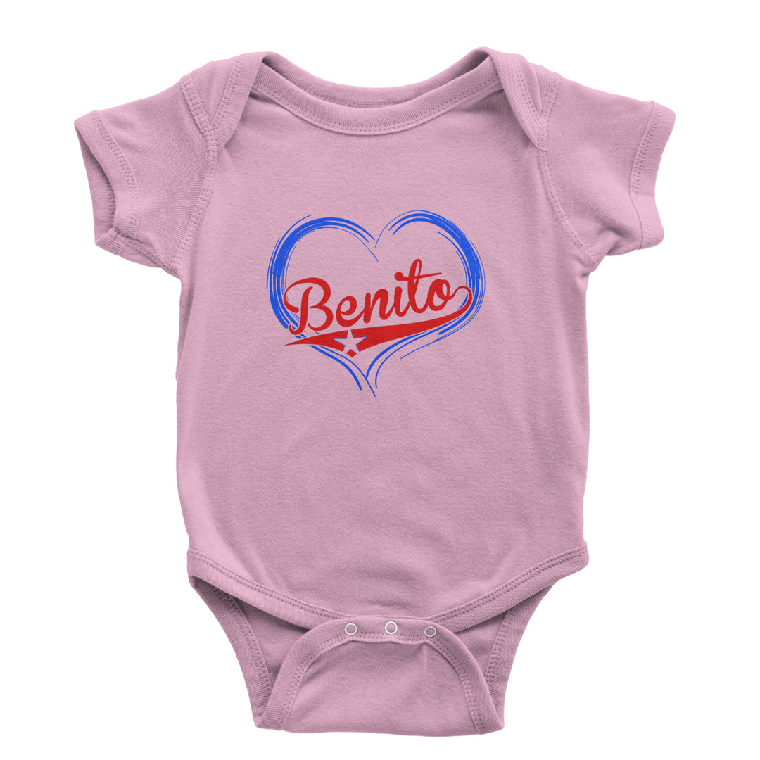 Benito Heart Puerto Rico Infant One-Piece Romper Bodysuit or Toddler T-shirt Light Pink