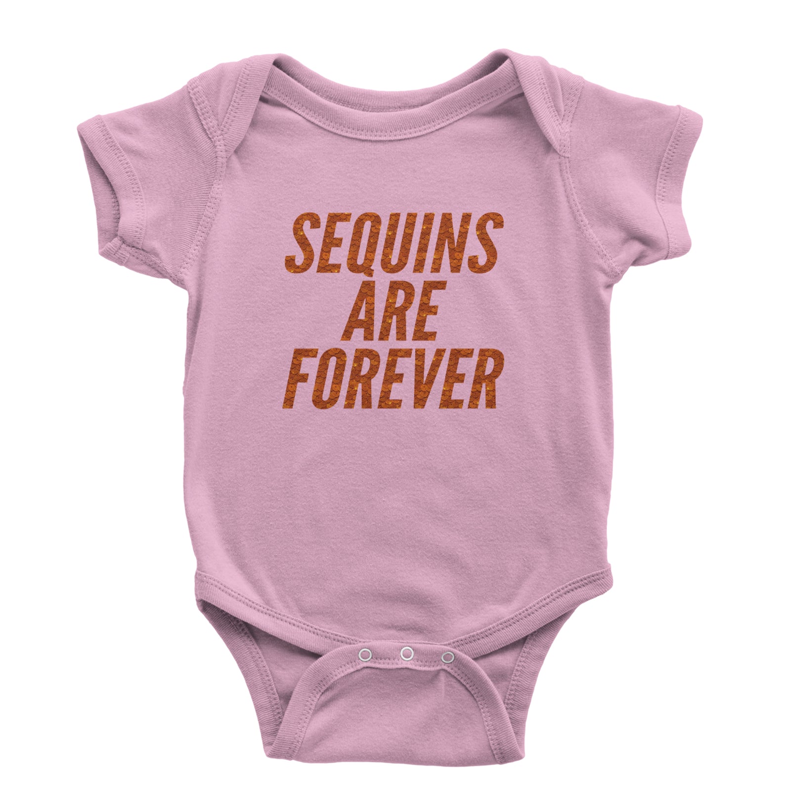 Sequins Are Forever Retro Glam Infant One-Piece Romper Bodysuit Or Toddler T-shirt Light Pink