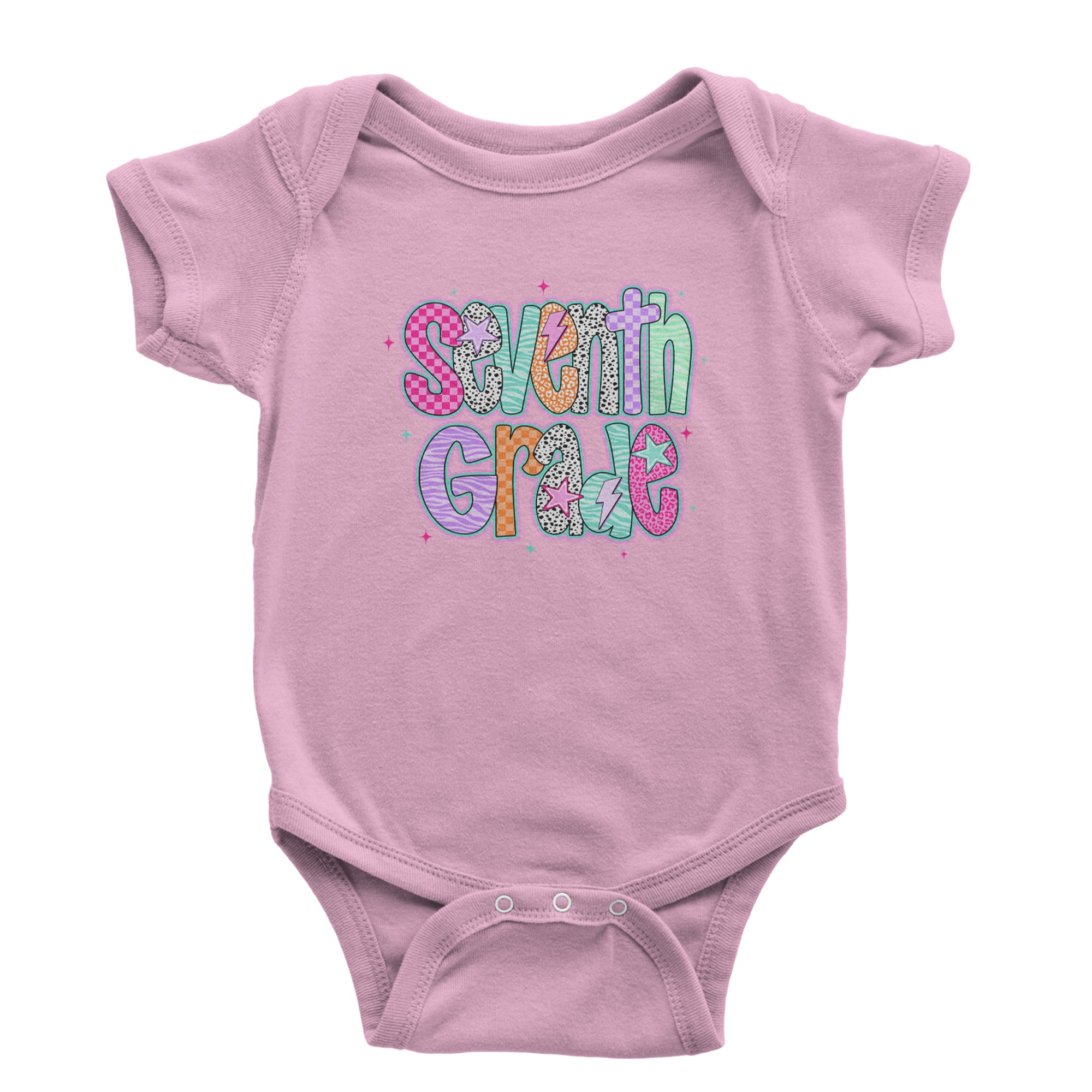 Seventh Grade Swagger Colorful Back to School Infant One-Piece Romper Bodysuit Or Toddler T-shirt Light Pink