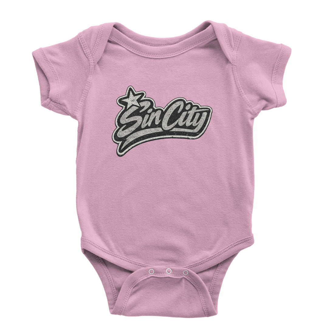 Sin City Vegas Retro Vintage Infant One-Piece Romper Bodysuit Or Toddler T-shirt Light Pink