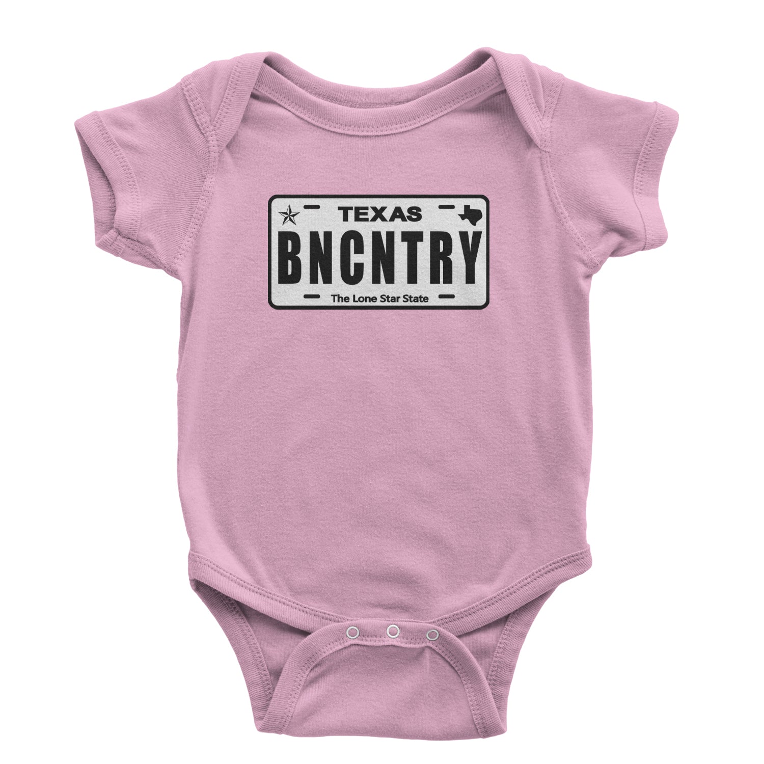 Texas License Plate BNCNTRY Infant One-Piece Romper Bodysuit Or Toddler T-shirt Light Pink