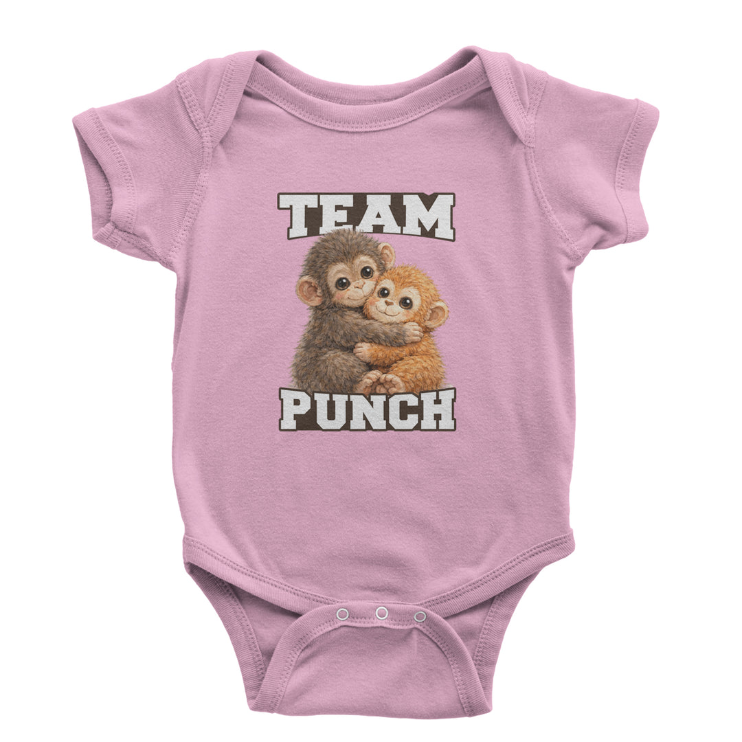 Team Punch Panchi-kun Monkey Infant One-Piece Romper Bodysuit Or Toddler T-shirt Light Pink