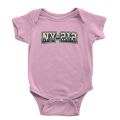 New York City 212 Area Code Skyline  Infant One-Piece Romper Bodysuit Or Toddler T-shirt Light Pink