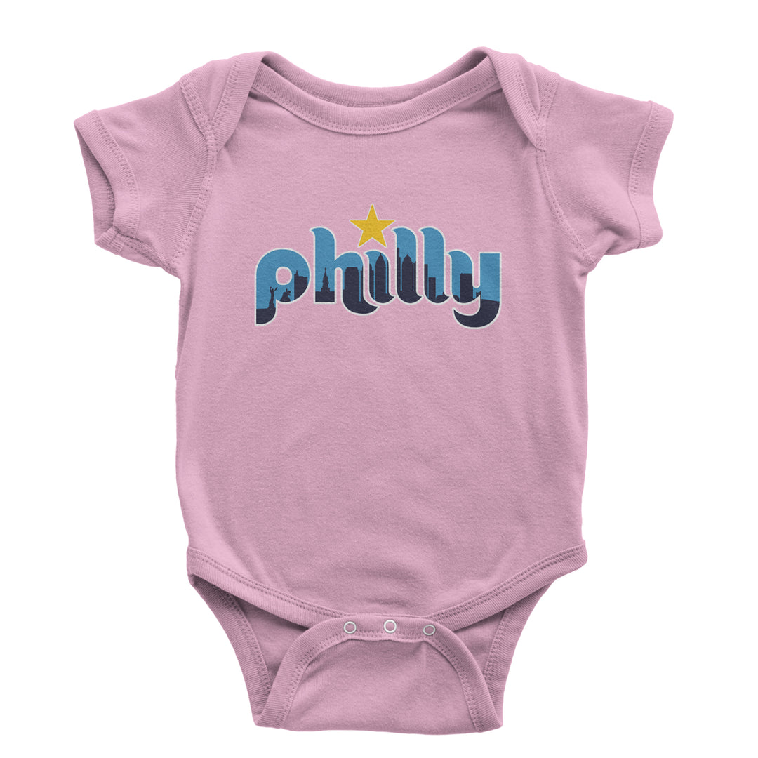 Skyline Philly Philadelphia Infant One-Piece Romper Bodysuit Or Toddler T-shirt Light Pink
