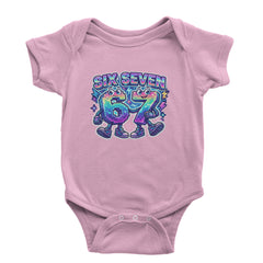 Six Seven 67 Retro Pixel Buddies Infant One-Piece Romper Bodysuit Or Toddler T-shirt Light Pink