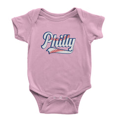 Philly Baseball Stitching Infant One-Piece Romper Bodysuit Or Toddler T-shirt Light Pink