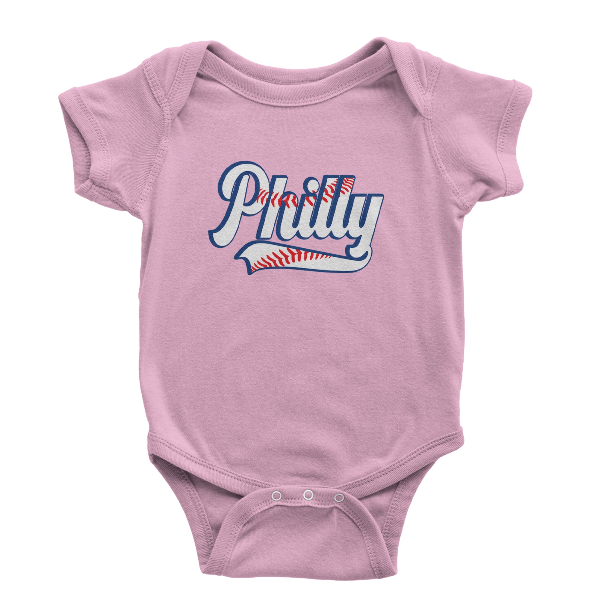 Philly Baseball Stitching Infant One-Piece Romper Bodysuit Or Toddler T-shirt Light Pink