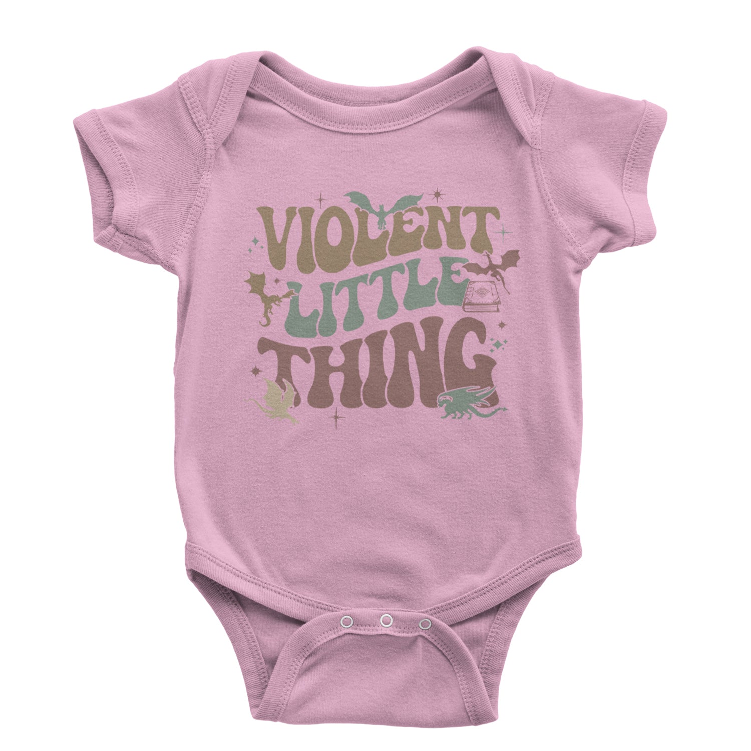 Violent Little Thing Dragon Infant One-Piece Romper Bodysuit Or Toddler T-shirt Light Pink