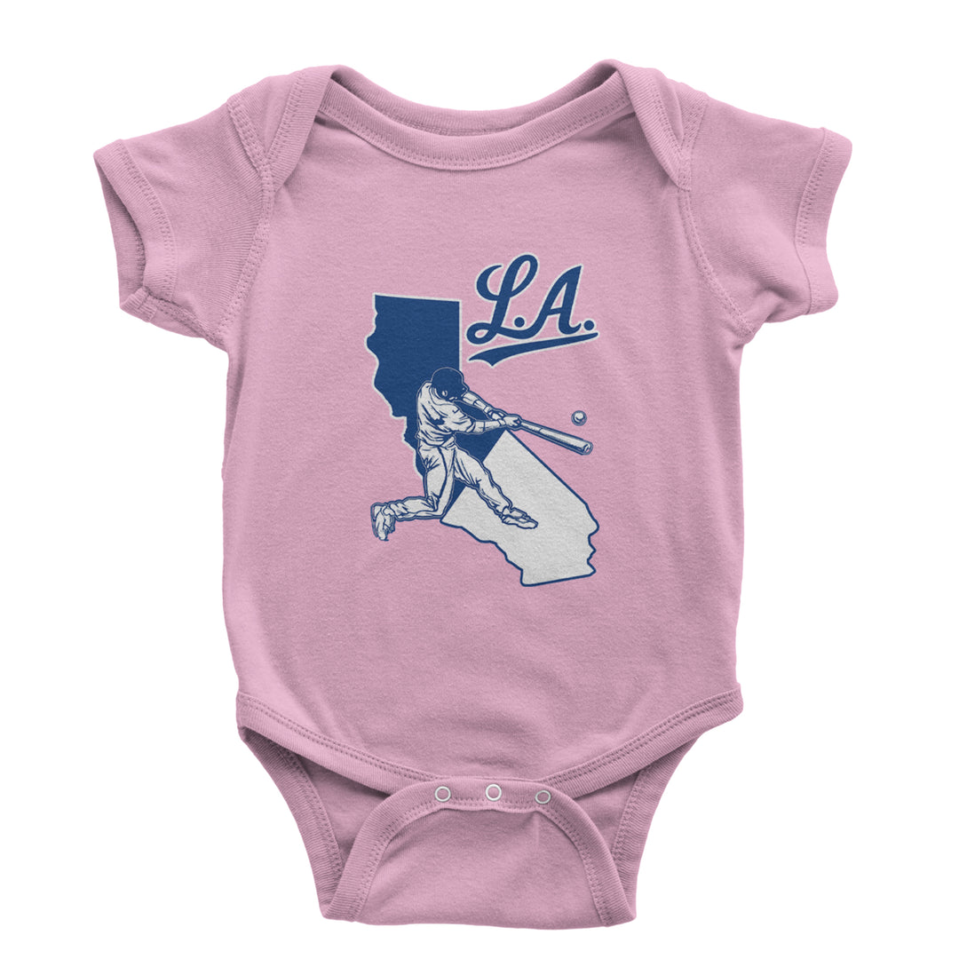Los Angeles Baseball Batter Up Infant One-Piece Romper Bodysuit Or Toddler T-shirt Light Pink