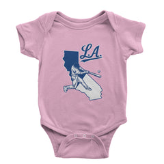 Los Angeles Baseball Batter Up Infant One-Piece Romper Bodysuit Or Toddler T-shirt Light Pink